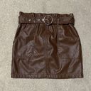 Haute Monde Brown Faux Leather Skirt Photo 0