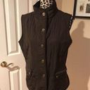 Talbots Women’s Brown Quilted Vest Size Medium Button Up Pockets Classic ￼G5 Photo 0