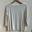 J.Jill  Ivory Square Knit Textured Boat Neck 3/4 Sleeve Womens Size M Pullover Photo 0