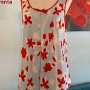 Oscar de la Renta  Pink Label Cami Sleeveless Top S Small Red Poppy Floral Tank Photo 0