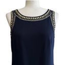 Jessica Howard  Dress Navy Blue Gold Studded Embellishment Sleeveless Size 8 Photo 2