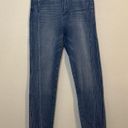 Halara  Blue Stretchy Knit Asymmetrical Hem Skinny Blue Jeans Size XS NWT Photo 3