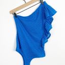 BCBGMAXAZRIA  One Shoulder Ruffle Striped Bodysuit Photo 5