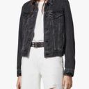 All Saints Black Denim Jacket in Size Larger Photo 1