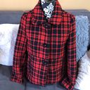 Oleg Cassini Red and Black 3 button Coat Size S Photo 0