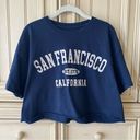 Full Tilt  Navy Blue Short Sleeve Cropped Top San Francisco Graphic T-shirt Sz L Photo 0