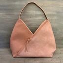 Hobo pink and tan shoulder bag with a unique asymmetrical design, featuring a side zipper closure Photo 0