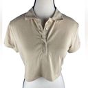 Heart & Hips  Women’s Cropped Short Sleeve Cotton Blend Button Up Shirt Size : M Photo 0