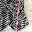 Seven 7 Striped Tie Front Ribbed Short Sleeve Blouse Shirt Top Small Photo 5