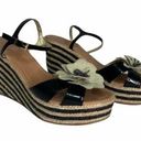 Kate Spade  New York Lainey Wedge Sandal Cream Black Flower Espadrille 9 $399 Photo 0