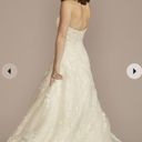 Oleg Cassini Ivory V-neck halter beaded lace ball gown wedding dress Photo 1