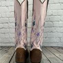 Double H Sonora Wedding Heeled Cowboy Boots Size 7.5 Embroidered Pink Brown Photo 6