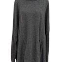 Garnet Hill  Wool Cashmere Oversized Turtleneck Sweater Pocket Gray size Large Photo 0