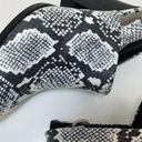 JustFab  Dion Black & White Snake Print Sling Back Block Heeled Mules Size 8.5 Photo 4