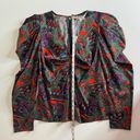 Veronica Beard NWT  Simmons Paisley Floral Silk Blend Top Flame Red Multi Size 10 Photo 12