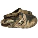 Vintage Havana  Women’s 6.5 Green Tan Multi Camouflage Ricky Fuzzy Fleece Clogs Photo 6