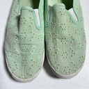 American Eagle  7W Mint Green Eyelet Canvas Slip-On Shoes Photo 1