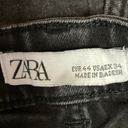 ZARA  Black Mid Rise Denim Cotton Stretch Casual Cropped Skinny Jeans Size 12 Photo 3