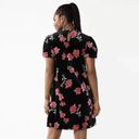 Draper James  Black Velvet Floral Dress Red Poinsettia, Size M Photo 1