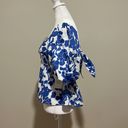 Tuckernuck  Hyacinth House Blue Floral Fiori Puff Sleeve Blouse NWT Size XS Photo 4