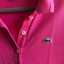 Lacoste  Polo Regular Fit Soft Cotton Petit Piqué Polo Hot Pink Sz 44 (L) EUC Photo 5