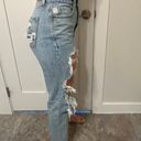 American Eagle AE Ripped Mom Jean- Blown Out Blue Photo 1