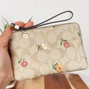 Coach NWT  Corner Zip Wristlet In Signature Canvas With Nostalgic Ditsy Print Photo 4