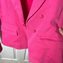 Alice + Olivia  Pink Mya Notch Collar Fitted Front Button Denim Blazer 14 Photo 5