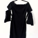 DO+BE  Dress Black Small LBD Off Shoulder Midi Women Cocktail Cut Out Sheath NWT Photo 1