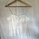 Lulus NWT Lulu’s Tier Team Ivory Swiss Dot Tiered Babydoll Cami Tank Top Medium Photo 1