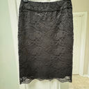 Banana Republic Women's  Black Lace & Satin Pencil Skirt Size 2 Office Classic Photo 0