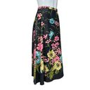 Anne Klein AK  Blue Corduroy Sequins and Floral Design A-Line Midi Skirt Size 10 Photo 1