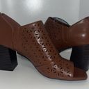 Andrew Geller Andrew Gellar CHASE Open Toe Bootie 3” Block Heel Women’s 9 Memory Foam Brown Photo 8