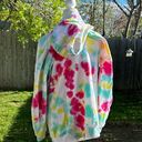 No Boundaries Pink, Blue, Yellow, and White Tie Dye Hoodie Dress Photo 1