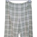 West of Melrose  White Green Plaid Trouser Pants High Rise Straight Leg Size XL Photo 2