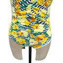 Skye Swimwear SKYE Primavera Yellow Floral Blue & White Striped One Piece Monokini Size Large Photo 3