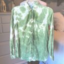 True Craft Blouse Green Tie Dye Long Sleeve Button Down Front Womens Small Worn Once Photo 7