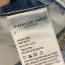 American Eagle  Hi-Rise Festival Midi Distressed Shorts Denim size 2 button fly Photo 2
