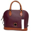 Dooney & Bourke  DB Bordeaux Wine Leather Dome Zip Zip Bag burgandy Photo 0