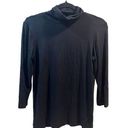 L'Agence  Women's Black Mock Turtleneck Long Sleeve Top Size M Photo 0