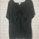 cj banks  black and white polka dot v-neck shirt Photo 1