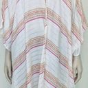 Rebellion  Again Cream Pink Striped Beach Swim Kimono Cover Up Cardigan Size M Photo 3