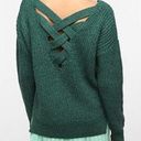 Urban Outfitters  chunky crisscross green sweater S Photo 0