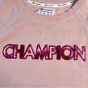 Champion  Women's 2X Pink Long-Sleeve Crew Neck Embroidered Sweater Athleticwear Photo 2