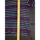 kim rogers  Striped Multicolor Rainbow Preppy Scoop Neck Blouse Size Medium Photo 5