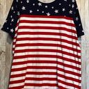 kim rogers Women's  Perfectly Soft Stars and Stripes Short Sleeve Shirt Top XL Photo 0