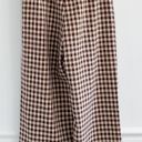 12th Tribe Gingham Plaid Wide Leg High Rise Pants Photo 4