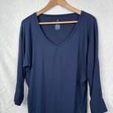 Second Skin Tommy John  Micro Ribbed V Neck Navy Sleep Tee Size M Photo 2