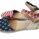 Sperry Topsider Espadrilles Nautical Anchor Sz. 6 Vacation Patriotic Red Navy Photo 0