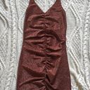 Divided Brown Glitter Dress Photo 0